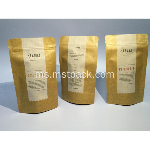 Kraft Paper Resealable Stand Up Pouches